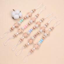 1pc Wooden Leaf Pendant Decor Hanging Rope, For Bag Charms, Bracelet, Keychain Lanyard Making - Multicolor - View 4