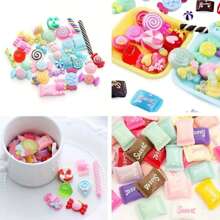 100 Pieces Resin Slime Charms Mixed Candy Sweets, Assorted Fake Candy Nail Charms For DIY Scrapbooking Crafts - 100PC - 查看 5