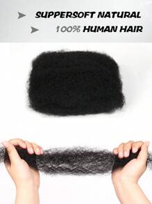 Afro Kinkys 散装真人发 10 英寸 30 克自然黑色非洲卷曲真人发散装适用于辫子接发、微型辫子、编织扭发、辫子和修复辫子 - SNatural - 查看 3