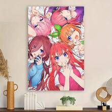 Framed Anime Quintuplets  Canvas Wall Art, , Classic Decorative Painting For Living Room And Bedroom Decor
