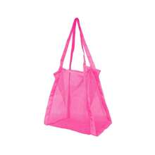 1 pieza Bolso de playa de mujer de secado rápido para verano, bolsa grande con capacidad multifuncional de unicolor con malla para hombro para guardar equipo y juguetes de natación