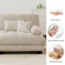 Chenille Upholstered Couches Ottoman For Oversized Modular Sectional Sofa, White,Light Coffee,Pink,Grey23.6"D X 36"W X 19.6"H - 淡咖啡 - 查看 6