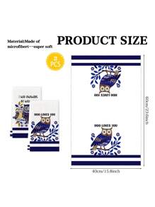2Pcs Kitchen Towels Owl Leaf Pattern Owls On Branches Farmhouse Dish Towel Kitchen Dishwashing Hand Tea Towel Kitchen Drying Dish Towel Suitable For Kitchen Restaurant Dining Table