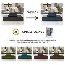 Mesa de centro con cajón, dos niveles de espacio de almacenamiento, acabado negro brillante. - Negro - Ver 8