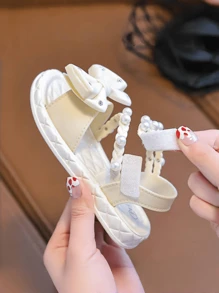 2025 New Girls Summer Fashion Open-Toe Flower Princess Shoes, Kids Lightweight Breathable Sandals, Thick-Sole Non-Slip Beach Shoes For Little Girls