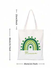 1pc Customizable Tote Bag For Women,Customizable Name Summer Beach Bag,Crossbody Bags For Women, Travel Accessories,St Patricks Day Canvas Tote,Mother's Day Gift,Graduation Gift, Custom Shoulder Bag,Gifts For Her,Suitable For Beach, Road Trip, Back To School, Daily Use -Gift For Travel Enthusiasts Students,Personalized Tote Bag Bridesmaid Gifts Bridal Party,Easter,Gift Bag, Birthday Gifts,Teachers ' Day,Girlfriend And Wife - Multicolor - View 3