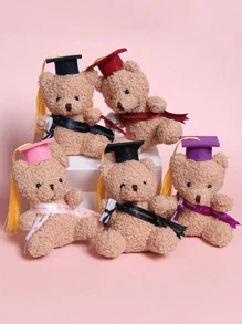 黑色毛绒玩具泰迪熊娃娃迷你毕业熊带毕业帽娃娃 2025 届毕业毛绒熊宽松毕业熊帽和祝贺腰带是毕业礼物、毕业、毛绒玩具、儿童玩具最喜爱的装饰品 - 彩色 - 查看 2