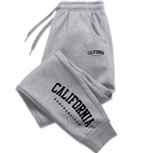California Printed Jogger Fashion Streetwear Sporty Style Basic - Xám - Xem 1