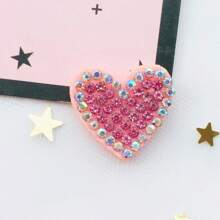 10入組心形/帽子形熱轉印鑲嵌珠片補丁，鑲嵌心形/帽子形珠片補丁，珠片黏貼贴花，閃爍水晶補丁，適用於衣物牛仔裤鞋子袋子帽子裝飾補裝，無需膠水 - 紅色 - 查看 6