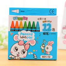 12 件 [ & 可水洗] 12 色可旋转蜡笔套装 - 适合学龄前至小学生的儿童着色美术用品、课堂奖品油画棒、用于素描和工艺品的创意绘画工具