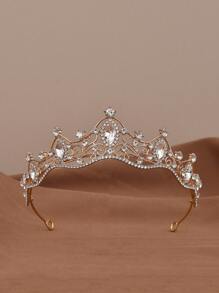 A Beautiful Tiara Headpiece With Angelic Design And Sparkling Rhinestones, Suitable For 18th Birthday And Wedding Ceremonies, No Need For Electricity, Without Feathers.
