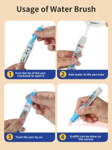 80*60cm Christmas & Halloween Water Doodle Mat, Large Size Water Magic Painting Pad With 2 Reusable Doodle Pens, Best Toy For 3-6 Years Old Boys And Girls, Thanksgiving Gift, Art Mat