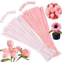 Set de 201/401/367 piezas de limpiapipas rosas con 1 video tutorial paso a paso, perfecto para hacer animales, flores, cuentas y decoraciones navideñas para proyectos de manualidades y artesanía, filamento de chenilla para trabajos artesanales, regalo del Día de la Madre - Multicolor - Ver 22