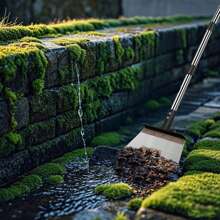 Multifunctional Cleaning Shovel With Handle, Garden Scraper Tool With Adjustable Stainless Steel Long Handle, Moss Remover Tool - Silver - View 6