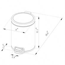 5L Round Step Trash Can - Brightroom ™ - 白色 - 查看 4