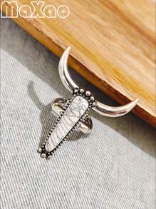 طقم مجوهرات مكون من قلادة وخاتم وأقراط بتصميم غربي عتيق مخصص للنساء، متعدد الألوان لتناسب أي إطلالة