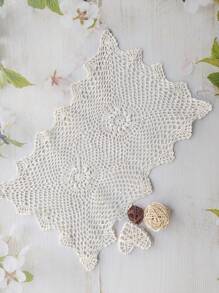 1 pièce de dessous de verre crocheté de 10"x16", fait main, convient pour la décoration intérieure, le salon, la salle à manger, le bureau, la chambre, le bureau. Applicable pour diverses occasions : fêtes, Noël, mariage, Thanksgiving, Nouvel An, Fête des Pères, Fête des Mères, etc. Fabriqué en fibre végétale, doux et agréable pour la peau. - Beige - Voir 12