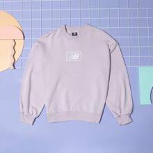 New Balance 女士休闲套头卫衣，基础舒适圆领 WT33514DMY - 淡紫色 - 查看 7