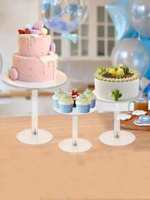 透明亚克力蛋糕架，可拆卸婚礼生日蛋糕架，婚礼甜点展示架 - 無色 - 查看 3