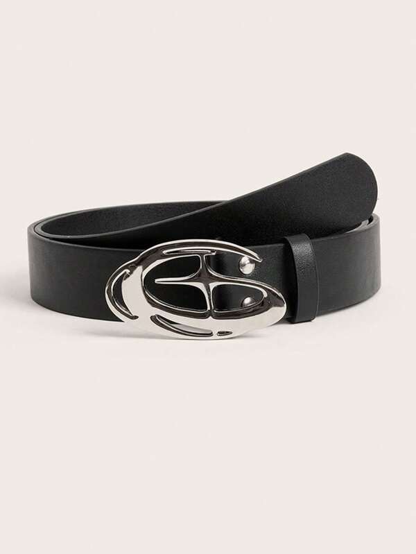 1pc Vintage Black Waist Belt, Stylish Cross Design, Minimalist Casual Unisex Belt, Pants Accessory