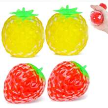 1/4/12/24个装水果挤压球，感官玩具，减压玩具，生日派对礼物，成人减压玩具，礼品袋填充物，皮纳塔填充物，多种款式和颜色可选 - 彩色 - 查看 10