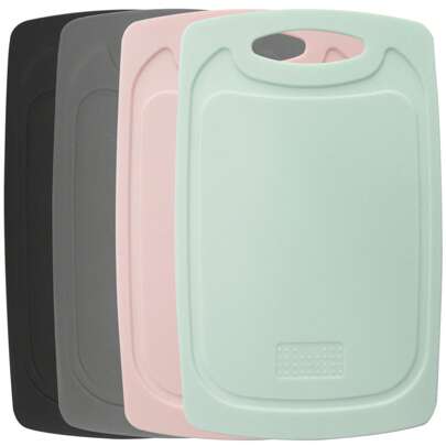 1pc Plastic Cutting Board - Durable Chopping Board For Meat, Veggies & Fruits With Easy Grip Handle, Dishwasher Safe Kitchen Appliance