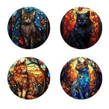 4 件套自然鲜艳的彩色鸟类和花卉图案杯垫，适用于办公室、浴室、厨房、客厅、卧室装饰、防滑桌垫 - 彩色 - 查看 15