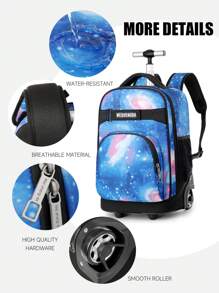 High Quality Multi-Function Rolling Backpack, With Retractable Handle, Large Capacity, Multi-Compartment Design, Quiet Wheels, Oxford Cloth Material, Suitable For Business Travel And Daily Use - Multicolor - View 9