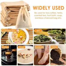100Pcs Disposable TeaBags With String Household Filter Bag For Coffee Foot Bath Natural Wood Pulp Paper Spice Filters Teabag