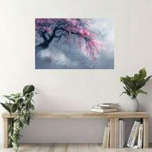 Framed Elegant Japanese Cherry Blossom Canvas Art Poster - En Frame, Perfect For Living Room, Bedroom, Kitchen & Office Decor, Ideal Gift