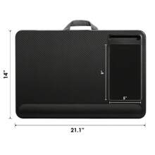 Lap Table With Wrist Rest, Mouse Pad And Phone Holder - Gray Wood Grain - Fits Laptops Up To 15.6 Inches Tall