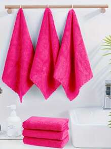 3/5/10件套简约白色面巾，酒店级无绒毛巾，柔软吸水面巾，浴室用品，家居浴室装饰，秋季装饰，返校季，沙龙/家庭浴室 - 彩色 - 查看 5