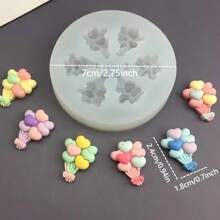 迷你创意蜡烛制作 1 件五角星爱心气球花半圆形硅胶模具手工制作 DIY 胶水石膏装饰模具耳环制作模具 DIY 蜡烛香皂花卉形状工艺工具树脂蜡装饰模具蜡烛制作 - 白色 - 查看 3