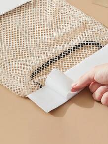 3 Packs Kitchen Trash Bag Storage Bags Wall Mounted Large Capacity Plastic Bag Storage Net Polyester Hanging Storage Net Bags For Bathroom, Kitchen, Hotel And College Dormitory, Space Saving Bedside Storage Bags, Socks Storage Bags, Small Car Mesh Bags - White - View 8