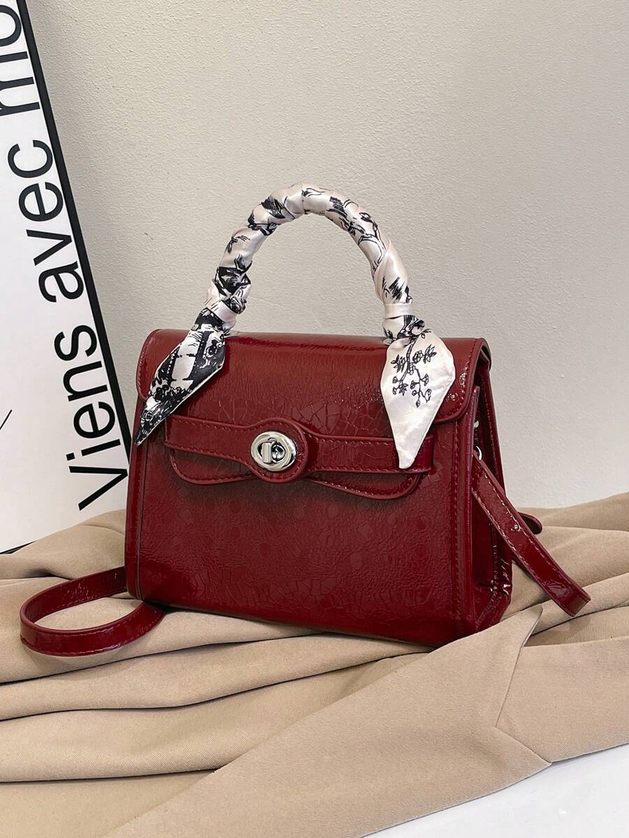 Bolso de mano de alta gama y de moda para 2025, con decoración de bufanda, adecuado para el trabajo, el transporte, fiestas, compras y diversas ocasiones
