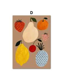 1 件鼠壳海马冰淇淋柠檬梨墙艺术复古海报和印刷品墙壁帆布画图片婴儿儿童房装饰无框架