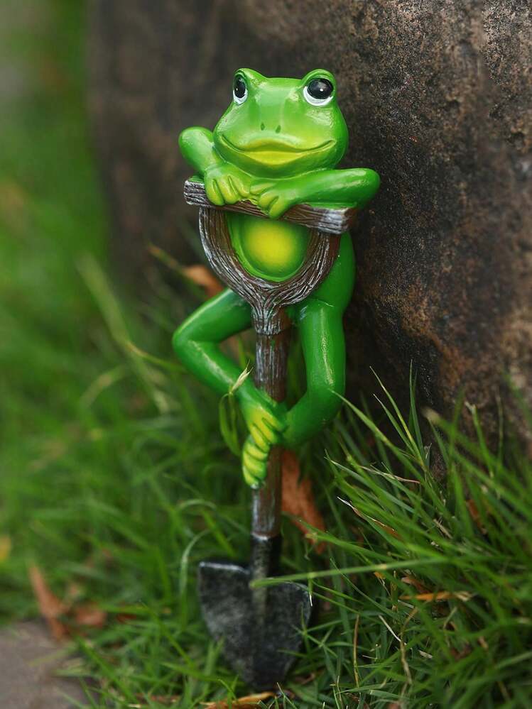 1 pièce Sculpture en résine décoration de jardin extérieur, accessoires décoratifs en résine sculptée de grenouille, lapin, tortue pour jardin de maison, convient pour la Saint-Valentin, Thanksgiving - Multicolore - Voir 4
