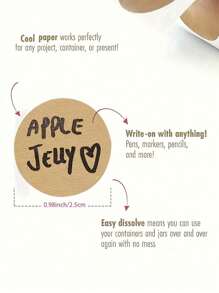 1000pcs/2 Rolls Kraft Paper Round Self-Adhesive Label Paper Item Classification Name Stickers Personalized Labels