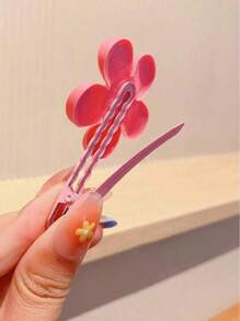 14 件粉色蝴蝶结兔子造型可爱发夹。甜美公主风格，适合日常使用和各种活动。