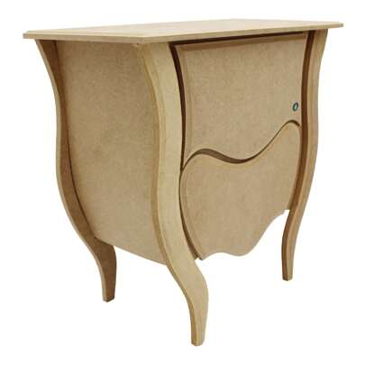 Mini Cômoda Bomb Ondas com 2 Gavetas 27x14x30 MDF Cru