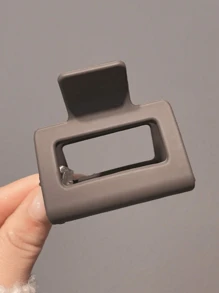 4个/1个中号女士黑色、白色、棕色、卡其色2厘米方形塑料发夹，时尚百搭优雅简约纯色发饰，适合日常、休闲、派对、通勤、度假、洗脸、化妆、搭配服装等场合。 - 彩色 - 查看 8