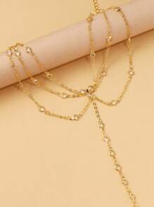 1pc Fashionable Multi-Layer Chain Linked Finger Hand Chain, Unique Design Bracelet - Multicolor - View 4