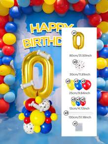 Set de 25 piezas que incluye: Globos con números del 0 al 9 de 32" en rojo/azul/dorado/rosa, Globos de látex con diseño de pata de perro de 12", Globos de látex mixtos de 10" en rojo, amarillo y azul, y Globos largos blancos con forma de hueso de perro. Adecuado para cumpleaños, aniversarios y eventos celebrativos. - Multicolor - Ver 32