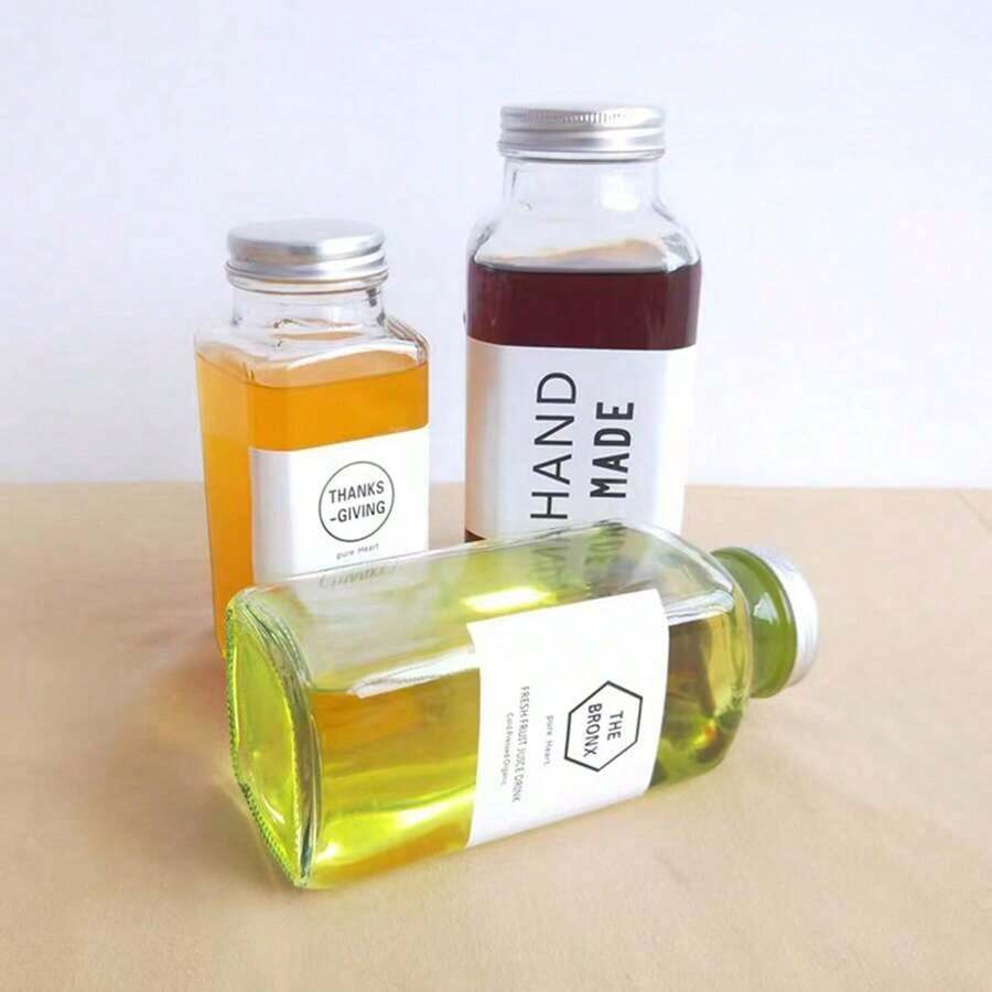 Quadratische Glasflasche mit Deckel, für Eistee, kalten Kaffee ...