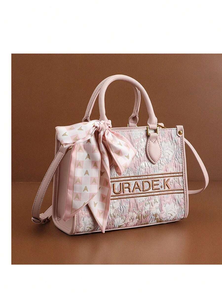 女士手提包，独特设计高端提花编织手提包，小号单肩包/斜挎包，中式刺绣，2025 新品，优质 - 彩色 - 查看 1