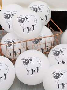 12/24pcs Lamb Shaped Decorative Balloons, Suitable For Holidays, Birthdays, Parties - Multicolor - View 4