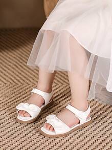 Kids Casual Versatile Simple Decorative Flat Sandals - White - View 5