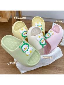 Sandalias Chanclas con dibujo animado de patito y gorro para mujer adulta y adolescentes. 0003 - Rosa - Ver 2