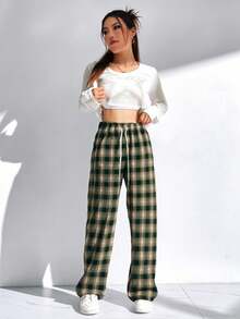 Cuadrícula verde y blanca