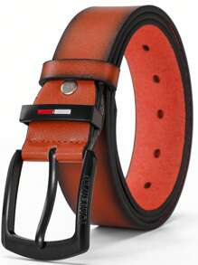 1 条高品质男士皮带，字母扣，复古时尚风格，适合休闲牛仔裤、工作裤、运动
